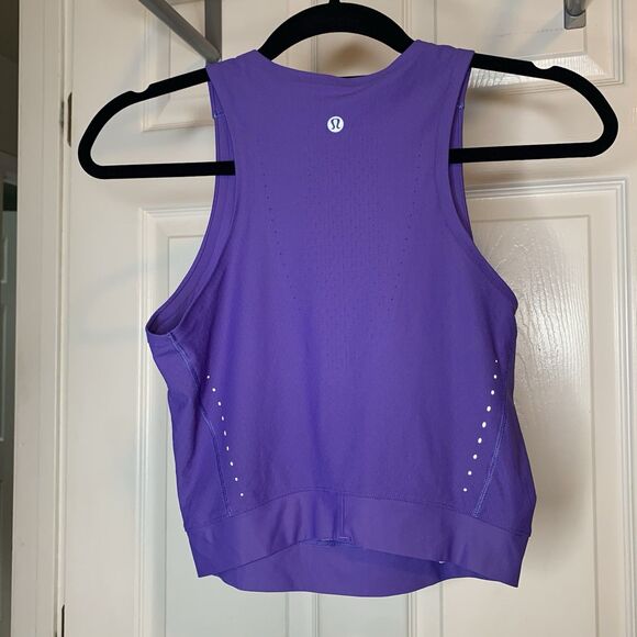 Lululemon Senseknit Running Tank Top Purple Charged Indigo Sz 6 - Picture 5 of 7